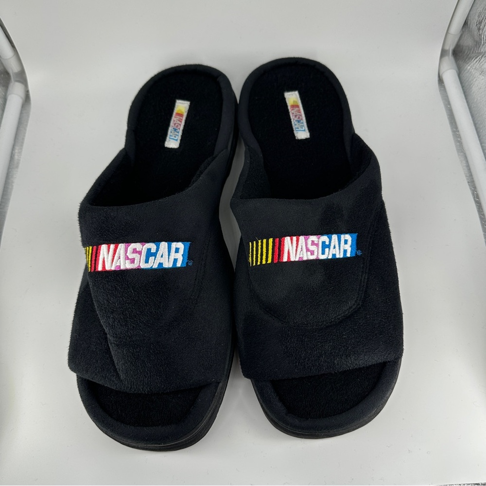 Nascar Men’s Black Slide Slippers with Logo